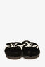 Louis Vuitton Black Fur Monogram Slides Size 38