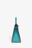 Hermès 2017 Special Order Coral/Teal Bi-Colour Epsom Leather Kelly Sellier 32