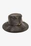 Christian Dior Black Lambskin Leather Fishnet Bucket Hat Size 58