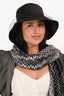 Christian Dior Black Lambskin Leather Fishnet Bucket Hat Size 58