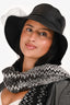 Christian Dior Black Lambskin Leather Fishnet Bucket Hat Size 58