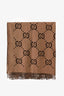 Gucci Brown GG Monogram Plaid Reversible Wool Poncho