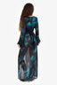 Rat & Boa Black/Blue Sheer Floral Button Down Maxi Dress Size S