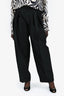 Dsquared2 Black Wool/Silk Pleated Front Wide Legged Pants Size 40