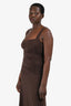 Reformation Brown Ruched Detail Sleeveless Midi Dress Size M