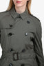 Burberry Grey Nylon Mid Length Trench Coat Size S Mens