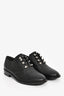 Balenciaga Black Leather Silver Detail Oxford Shoes Size 37.5
