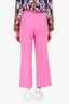 Maje Magenta Faux Belt Wide Leg Pants Size 36