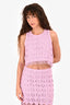 Maje Lilac Crochet Sleeveless Crew Neck Top & Maxi Skirt Set Size 34/1