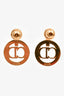 Christian Dior Gold Tone Crystal Round Drop Earrings
