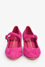 Salvatore Ferragamo Magenta Gold Block Heels Size 5