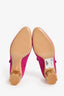 Salvatore Ferragamo Magenta Gold Block Heels Size 5
