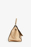 Celine Taupe Leather/Beige Suede Small Trapeze Bag with Strap