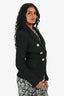 Balmain Black Tweed Double Breasted Blazer Size 34