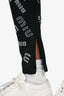 Miu Miu 2019 Black Crystal Embellished Logo Leggings Size 36