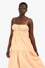 Vince Apricot Orange Sleeveless Tiered Midi Dress Size L