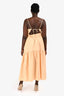 Vince Apricot Orange Sleeveless Tiered Midi Dress Size L