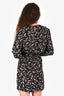 Isabel Marant Etoile Black/White Floral Printed Shoulder Padded Dress Size 40