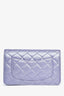 Pre-Loved Chanel™ 2021+ Purple Metallic Quilted Lambskin Wallet On Chain SHW