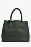 Prada Green Grained Leather Vitello Daino Top Handle Bag with Strap