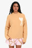 Ami Yellow Alpaca Knit White Logo Sweater Size S