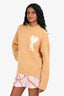 Ami Yellow Alpaca Knit White Logo Sweater Size S