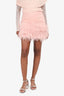 Nadine Merabi Pink Feathered Mini Skirt Size XS