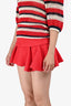 Maje Red Tweed Mini Skort Size 34
