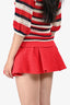 Maje Red Tweed Mini Skort Size 34