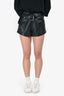 Camila Coelho Black Leather Belted Shorts Size XS