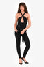 Camila Coelho Black Rhinestone Belted Jumpsuit Size XS