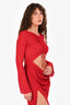 Camila Coelho Red Sheer Cutout Maxi Dress Size XS