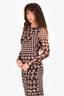 Camila Coelho Brown/Beige Butterfly Patterned Sheer Maxi Dress Size XS