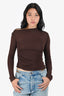 Dissh Brown Knit Ruched Top Size S