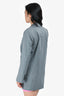 L'Academie Grey Striped Double Breasted Blazer Size XS