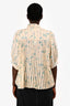 Samsoe Samsoe Yellow/Blue Foliage Printed Pleated Top Size M