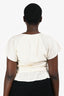 Frame White Silk Drape Details Cropped Top Size L
