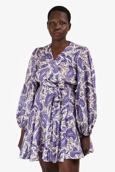 zimmermann purple paisley dress Zimmermann Anneke Paisley Linen Maxi Dress in Purple