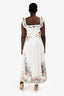 Zimmermann White Floral Embroidered Details Sleeveless Midi Dress Size 3