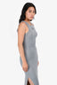Loewe Grey Ribbed Knit Anagram Logo Sleeveless Long Dress Size M