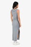 Loewe Grey Ribbed Knit Anagram Logo Sleeveless Long Dress Size M