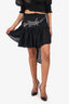 Junya Watanabe Comme des Garçons Black Crystal Embellished Mini Wrap Skirt Size M