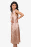 Burberry Pink Silk Tie-Neck Sleeveless Midi Dress Size 8