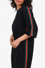 Gucci Black Green/Red Web Trimmed Short Sleeve Mini Dress Size 40