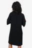 Gucci Black Green/Red Web Trimmed Short Sleeve Mini Dress Size 40