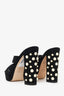 Stuart Weitzman Black Suede Pearl Embellished Sandals Size 7