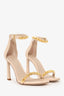 Stuart Weitzmann Pink Leather Smart Stud Embellished Ankle Strap Sandals Size 6.5