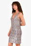 Smythe Silver Sequin Sleeveless V-Neck Dress Size XS