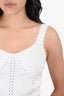 Sandro White Ribbed Star Crop Tank Size 1