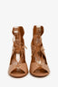 Aquazzura Nude Leather Lace-Up Heels Size 40